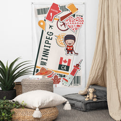 Winnipeg Manitoba Canada Canadian Flag Banner Wall Art Decor Banners Signs Birthday Banner kitchen Decor Ideas Gift Ideas