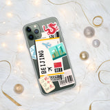 Beijing China Chinese Flag iPhone Case 15 14 13 12 11 Pro Max Plus Mini Gift Ideas Country Map Skyline Gift Travel  Souvenir