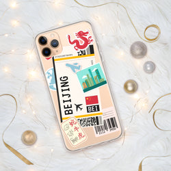 Beijing China Chinese Flag iPhone Case 15 14 13 12 11 Pro Max Plus Mini Gift Ideas Country Map Skyline Gift Travel  Souvenir