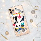 Astana Kazakhstan kazakh Flag iPhone Case 15 14 13 12 11 Pro Max Plus Mini Gift Travel Souvenir Personalized Custom City Name