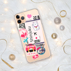 Shinjuku City 新宿区 Tokyo Japan Japanese Flag iPhone Case 15 14 13 12 11 Pro Max Plus Mini Gift Travel Souvenir Personalized Custom City Name