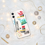 Beijing China Chinese Flag iPhone Case 15 14 13 12 11 Pro Max Plus Mini Gift Ideas Country Map Skyline Gift Travel  Souvenir