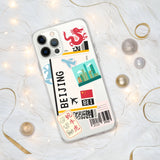 Beijing China Chinese Flag iPhone Case 15 14 13 12 11 Pro Max Plus Mini Gift Ideas Country Map Skyline Gift Travel  Souvenir