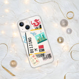 Beijing China Chinese Flag iPhone Case 15 14 13 12 11 Pro Max Plus Mini Gift Ideas Country Map Skyline Gift Travel  Souvenir