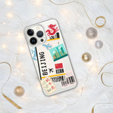 Beijing China Chinese Flag iPhone Case 15 14 13 12 11 Pro Max Plus Mini Gift Ideas Country Map Skyline Gift Travel  Souvenir