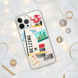 Beijing China Chinese Flag iPhone Case 15 14 13 12 11 Pro Max Plus Mini Gift Ideas Country Map Skyline Gift Travel  Souvenir