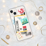 Beijing China Chinese Flag iPhone Case 15 14 13 12 11 Pro Max Plus Mini Gift Ideas Country Map Skyline Gift Travel  Souvenir