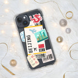 Beijing China Chinese Flag iPhone Case 15 14 13 12 11 Pro Max Plus Mini Gift Ideas Country Map Skyline Gift Travel  Souvenir