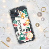 Damascus Syria Syrian Flag iPhone Case 15 14 13 12 11 Pro Max Plus Mini Gift Travel Souvenir Personalized Custom City Name