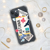 Astana Kazakhstan kazakh Flag iPhone Case 15 14 13 12 11 Pro Max Plus Mini Gift Travel Souvenir Personalized Custom City Name