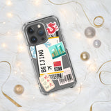 Beijing China Chinese Flag iPhone Case 15 14 13 12 11 Pro Max Plus Mini Gift Ideas Country Map Skyline Gift Travel  Souvenir