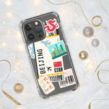 Beijing China Chinese Flag iPhone Case 15 14 13 12 11 Pro Max Plus Mini Gift Ideas Country Map Skyline Gift Travel  Souvenir