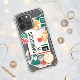 Damascus Syria Syrian Flag iPhone Case 15 14 13 12 11 Pro Max Plus Mini Gift Travel Souvenir Personalized Custom City Name