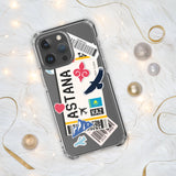 Astana Kazakhstan kazakh Flag iPhone Case 15 14 13 12 11 Pro Max Plus Mini Gift Travel Souvenir Personalized Custom City Name