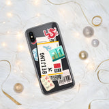 Beijing China Chinese Flag iPhone Case 15 14 13 12 11 Pro Max Plus Mini Gift Ideas Country Map Skyline Gift Travel  Souvenir