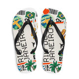 Rio De Janeiro Brasil Brazil Brazilian Flag Flip Flops Flip-Flops Thong Sandals Summer Beach Shoes colorful slippers Y-shaped rubber straps