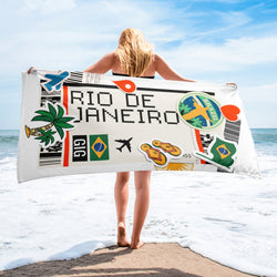 Rio De Janeiro Brasil Brazil Brazilian Flag Beach Towel Pool Towel Bath Sauna Bathroom Vacation Travel Summer Towels Gift