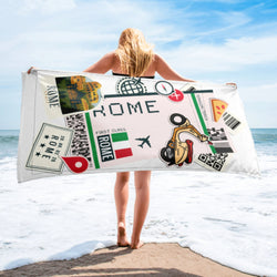 Rome Italy Italian Flag Roma Italia Beach Towel Pool Towel Bath Sauna Bathroom Vacation Travel Summer Towels Gift