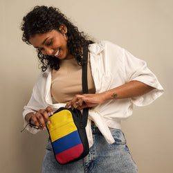 Bolso bandolera utilitario con bandera colombiana