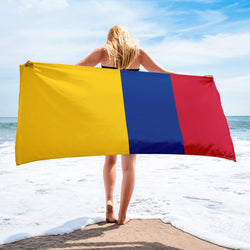 Toalla de playa con bandera colombiana de Colombia, toallas de piscina, baño, sauna, baño, vacaciones, viajes, idea de regalo de verano