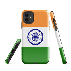 India Indian Flag iPhone Case 15 14 13 12 11 Pro Max Plus Mini Tough Fitted Hard Protective Shell Glossy Rubber Phone Case Gift Idea