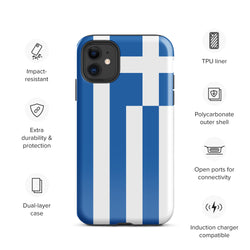 Greece Greek Flag iPhone Case 15 14 13 12 11 Pro Max Plus Mini Gift Travel Souvenir