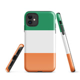 Ireland Éire Irish Flag iPhone Case 15 14 13 12 11 Pro Max Plus Mini Tough Fitted Hard Protective Shell Glossy Rubber Phone Case Gift Idea