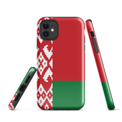 Belarus Belarusian Flag iPhone Case 15 14 13 12 11 Pro Max Plus Mini Tough Fitted Hard Protective Shell Glossy Rubber Phone Case Gift Idea