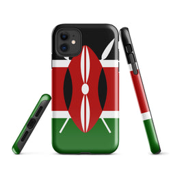 Kenya kenyan Flag iPhone Case 15 14 13 12 11 Pro Max Plus Mini Tough Fitted Hard Protective Shell Glossy Rubber Phone Case Gift Idea