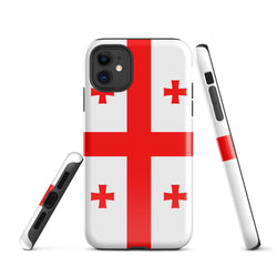 Georgia Georgian Flag iPhone Case 15 14 13 12 11 Pro Max Plus Mini Tough Fitted Hard Protective Shell Glossy Rubber Phone Case Gift Idea