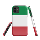 Italy Italian Flag iPhone Case 15 14 13 12 11 Pro Max Plus Mini Tough Fitted Hard Protective Shell Glossy Rubber Phone Case Gift Idea