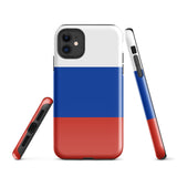 Russia Russian Flag iPhone Case 15 14 13 12 11 Pro Max Plus Mini Tough Fitted Hard Protective Shell Glossy Rubber Phone Case Gift Idea