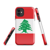 Lebanon Lebanese Flag iPhone Case 15 14 13 12 11 Pro Max Plus Mini Tough Fitted Hard Protective Shell Glossy Rubber Phone Case Gift Idea