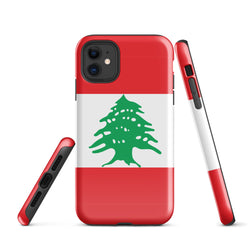 Lebanon Lebanese Flag iPhone Case 15 14 13 12 11 Pro Max Plus Mini Tough Fitted Hard Protective Shell Glossy Rubber Phone Case Gift Idea