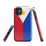 Philippines Filipino Flag iPhone Case 15 14 13 12 11 Pro Max Plus Mini Tough Fitted Hard Protective Shell Glossy Rubber Phone Case Gift Idea