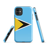 Saint Lucia Lucian Flag iPhone Case 15 14 13 12 11 Pro Max Plus Mini Gift Ideas Country Map Skyline Gift For Her Him Ideas Travel  Souvenir