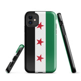 Funda para iPhone 15, 14, 13, 12 y 11 Pro Max Plus Mini con la bandera de Siria gratis Ideas de regalo Mapa del país Horizonte Regalo para ella Ideas para él Recuerdo de viaje