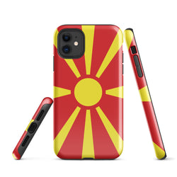 North Macedonia Macedonian Flag iPhone Case 15 14 13 12 11 Pro Max Plus Mini Gift Ideas Country Map Skyline Gift  Travel  Souvenir