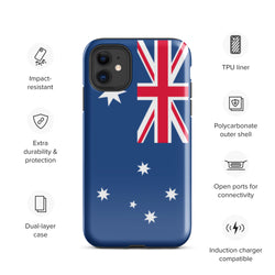 Australia Australian Flag iPhone Case 15 14 13 12 11 Pro Max Plus Mini Gift Travel Souvenir