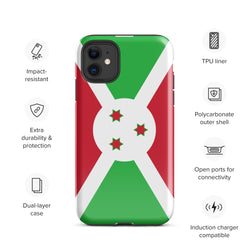 Burundi Burundian Flag iPhone Case 15 14 13 12 11 Pro Max Plus Mini Gift Travel Souvenir