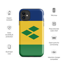 Saint Vincent and the Grenadines Flag iPhone Case 15 14 13 12 11 Pro Max Plus Mini Gift Travel Souvenir