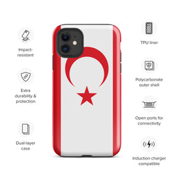 Northern Cyprus Flag iPhone Case 15 14 13 12 11 Pro Max Plus Mini Gift Travel Souvenir