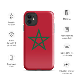 Morocco Moroccan Flag iPhone Case 15 14 13 12 11 Pro Max Plus Mini Gift Travel Souvenir