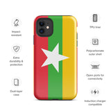 Myanmar Burma Burmese Flag iPhone Case 15 14 13 12 11 Pro Max Plus Mini Gift Travel Souvenir