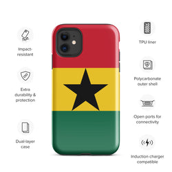 Ghana Ghanaian Flag iPhone Case 15 14 13 12 11 Pro Max Plus Mini Gift Travel Souvenir