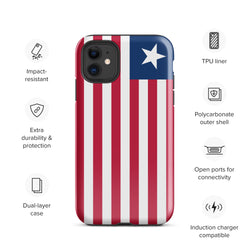 Liberia Liberian Flag iPhone Case 15 14 13 12 11 Pro Max Plus Mini Gift Travel Souvenir