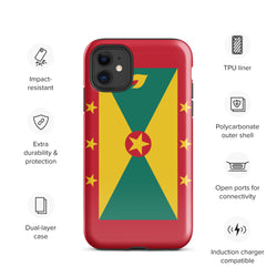 Grenada Grenadian Flag iPhone Case 15 14 13 12 11 Pro Max Plus Mini Gift Travel Souvenir