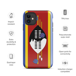 Eswatini Flag iPhone Case 15 14 13 12 11 Pro Max Plus Mini Gift Travel Souvenir