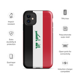 Iraq Iraqi Flag iPhone Case 15 14 13 12 11 Pro Max Plus Mini Travel Souvenir Tourist Beach Lover Food Destination Patriot Gifts