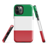 Italy Italian Flag iPhone Case 15 14 13 12 11 Pro Max Plus Mini Tough Fitted Hard Protective Shell Glossy Rubber Phone Case Gift Idea